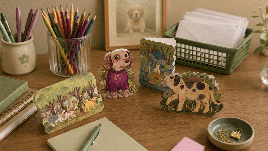 Tarjetas perritos - Pack x4