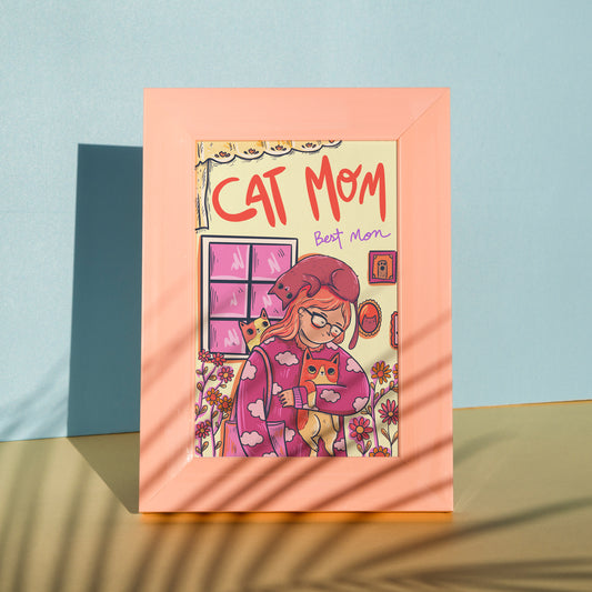 Mini Print Cat Mom
