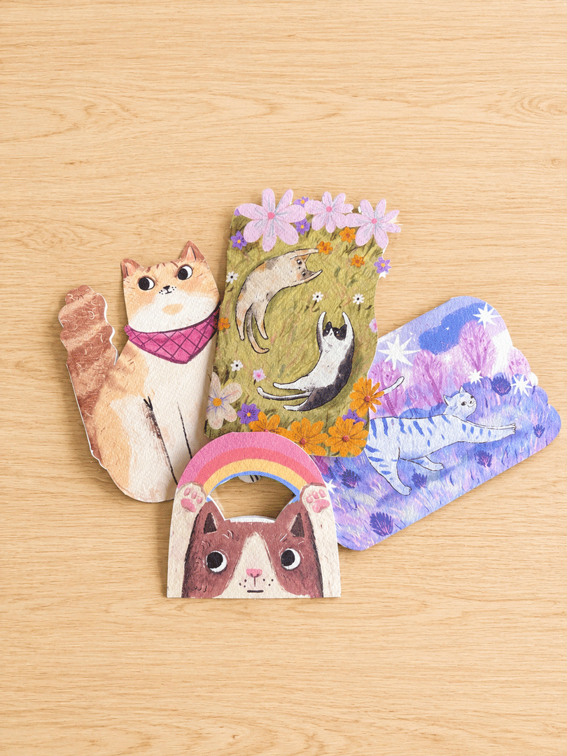Tarjetas gatitos - Pack x4