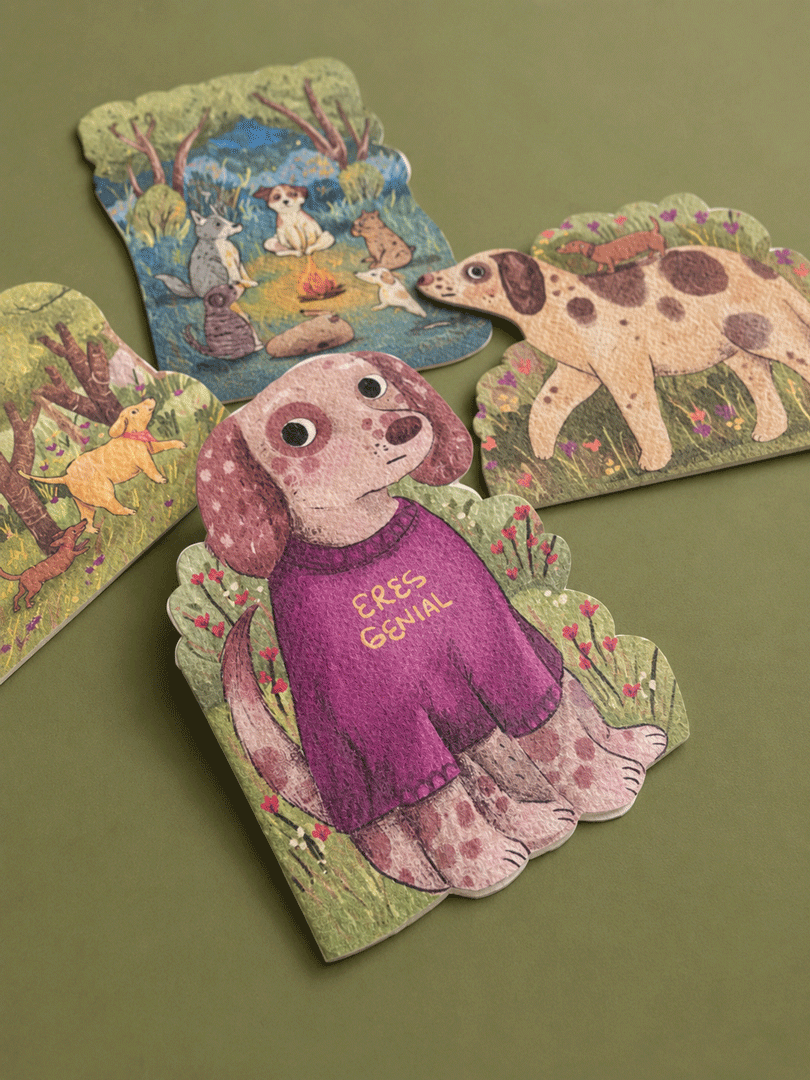 Tarjetas perritos - Pack x4