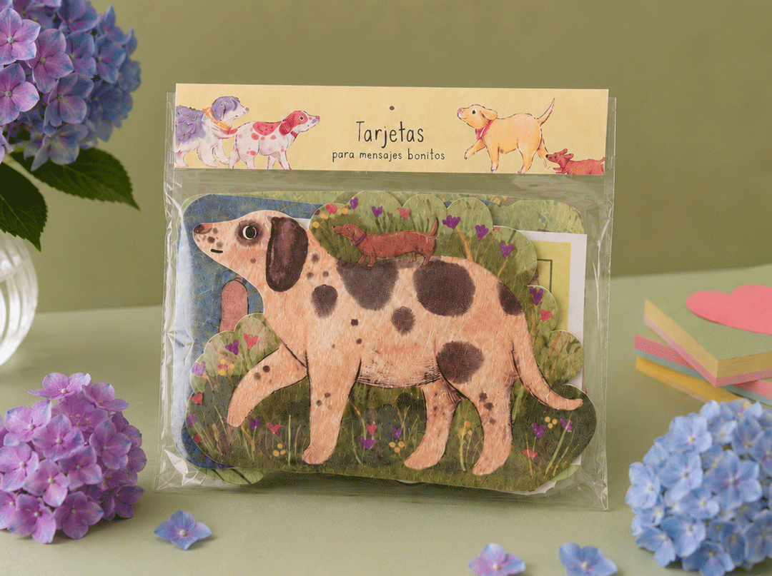 Tarjetas perritos - Pack x4