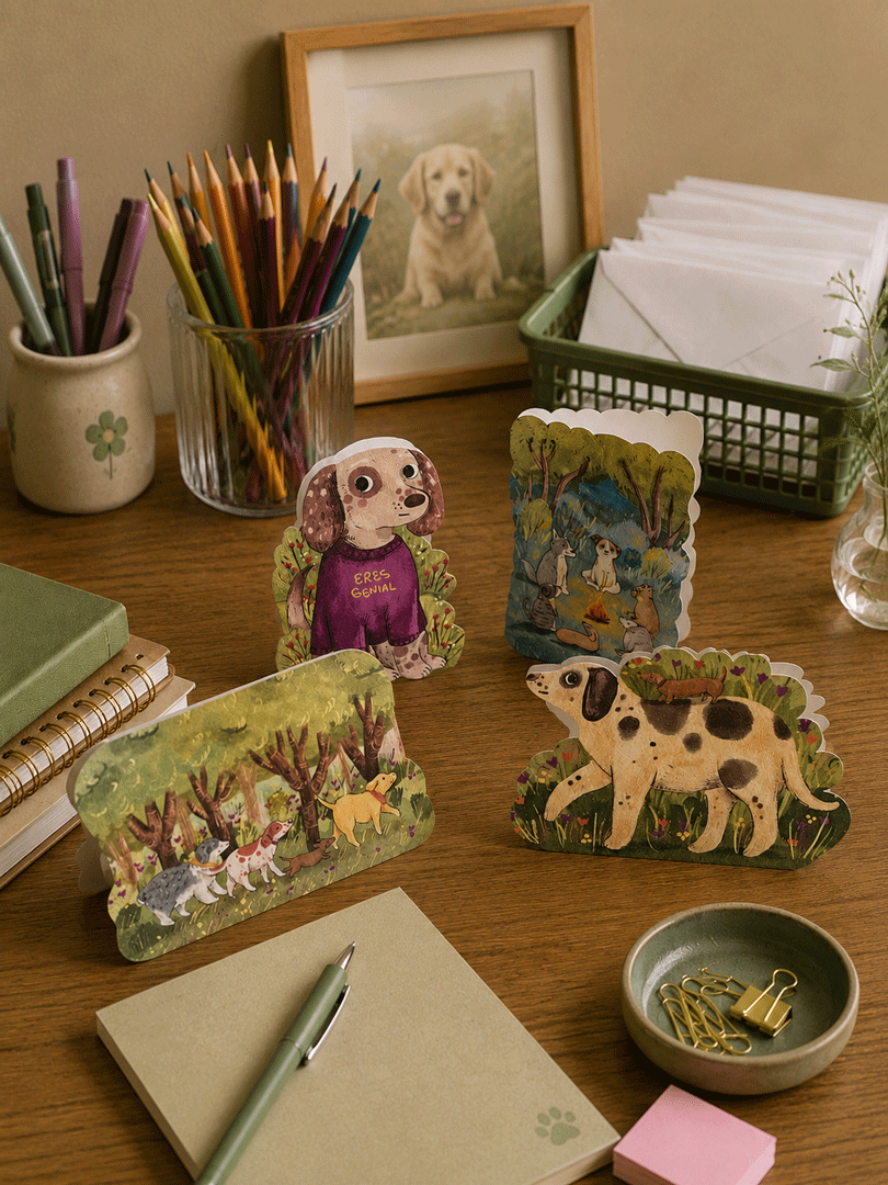 Tarjetas perritos - Pack x4