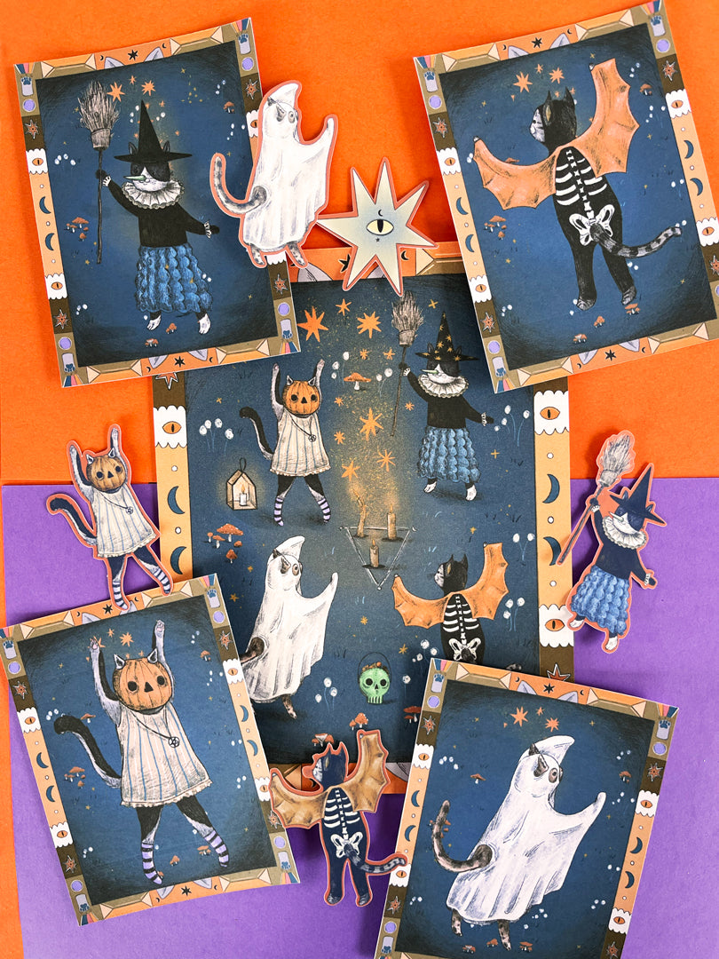 Spooky Cats Mini Print - EDICIÓN LIMITADA