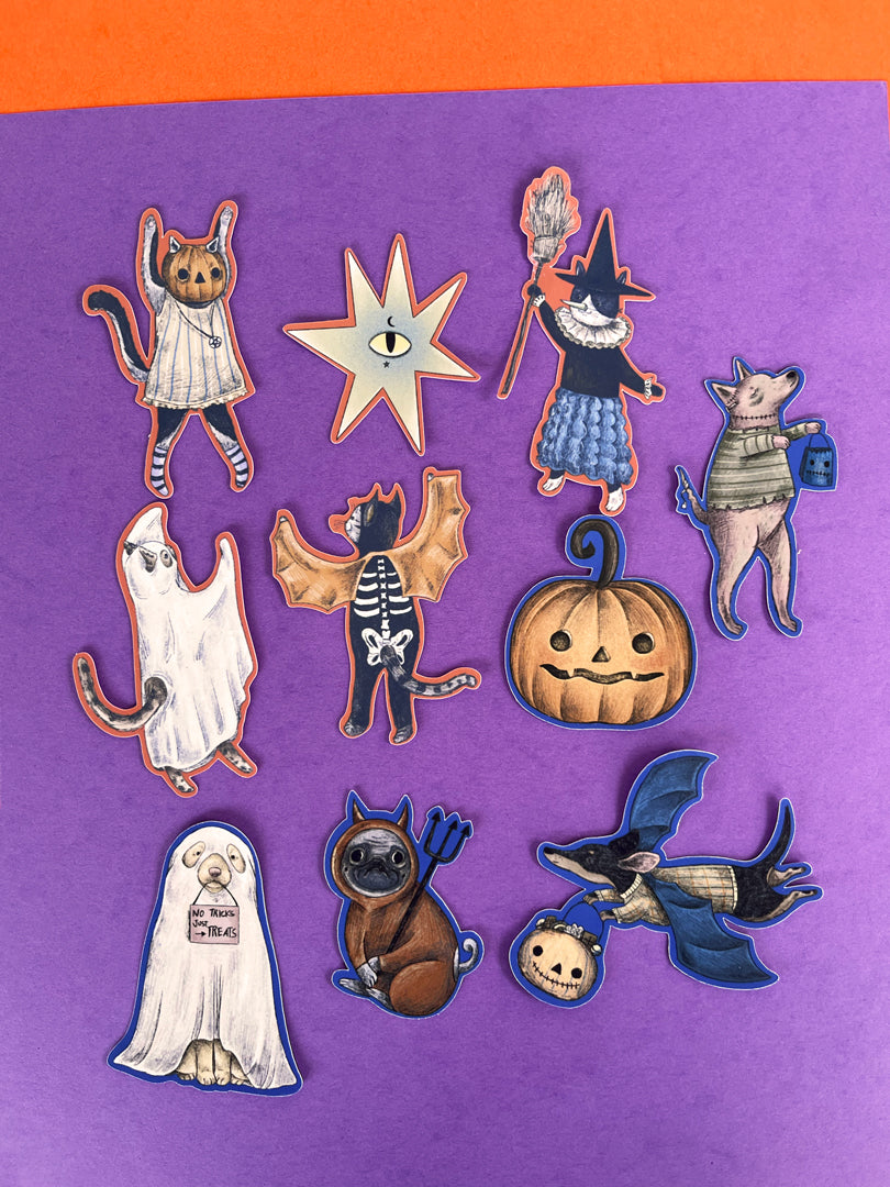 Spooky Cats Stickers